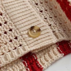 Boho Chic Clothing STRIPED HOLLOW KNITTED CARDIGAN Sweaters 11 Boho Chic Clothing STRIPED HOLLOW KNITTED CARDIGAN Sweaters